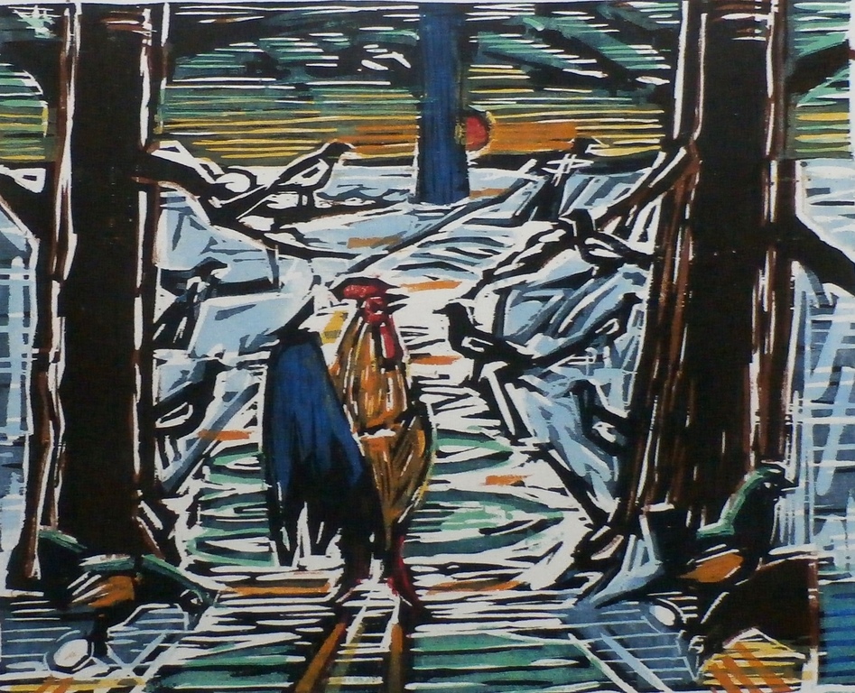 Luuk Scholten - Houtsnede - Winter II verkocht voor € 45!