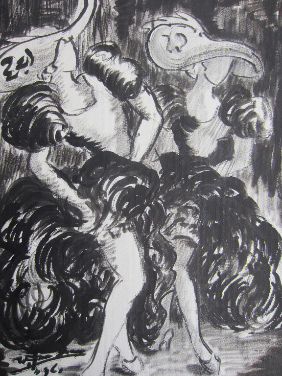WIM JURCKA AQUAREL CAN-CAN 1961 verkocht voor € 60!