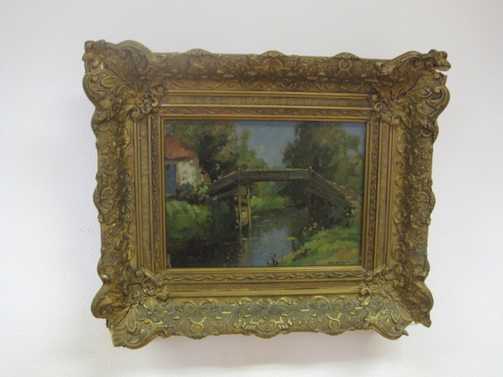 Jan Knikker sr - olieverf "Giethoorn" nabloei Haagse School ca. 1920 verkocht voor € 190!