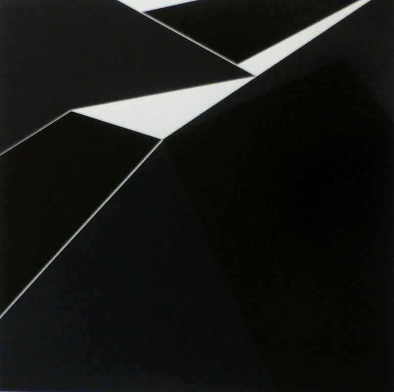 Marcel Verdren - Zeefdruk: geometrische compositie: Espace noir no. 2 verkocht voor € 150!