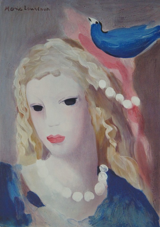 Lithografie - Marie Laurencin, La fille avec l'oiseau bleu kopen? Bied vanaf 25!