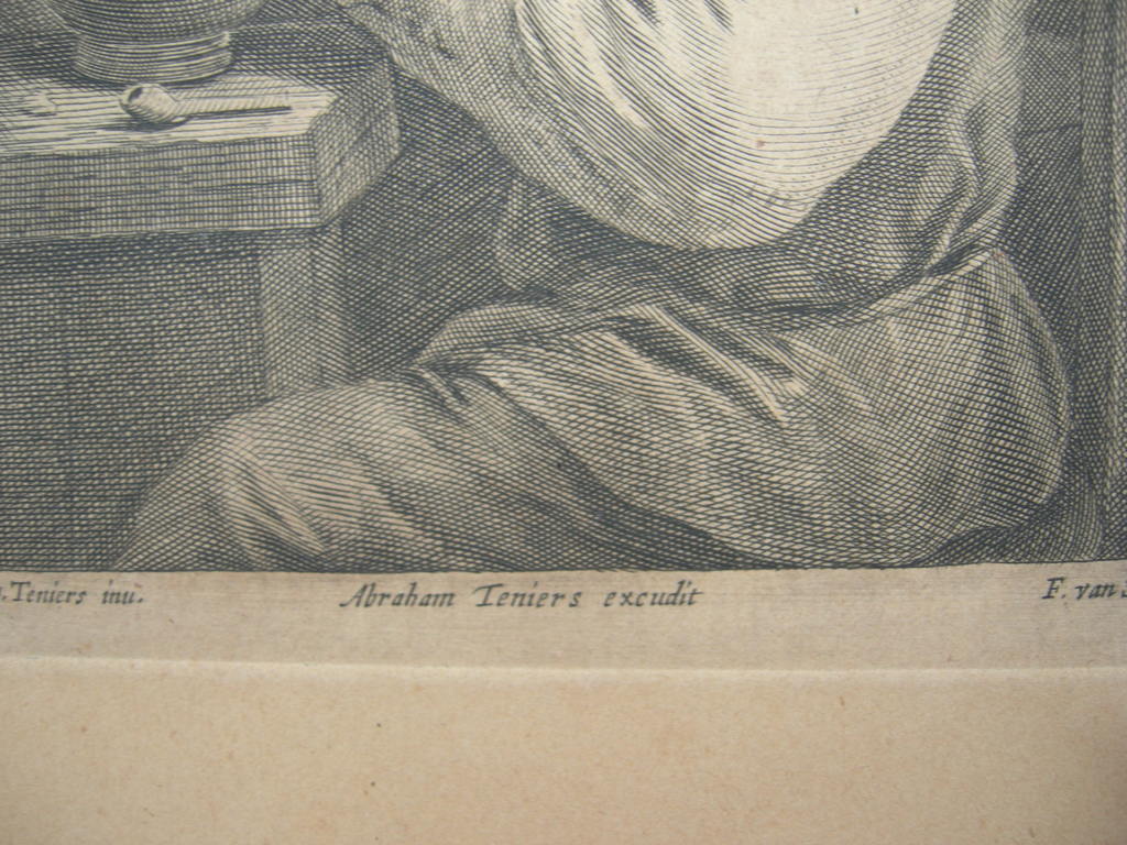 Franciscus van der Steen, gravure: lezende boer met vrouw met kruik kopen? Bied vanaf 5!