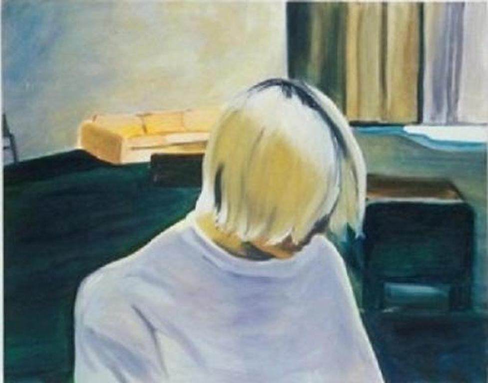 Chantal Spit, uniek werk, blonde man in kamer verkocht voor € 775!