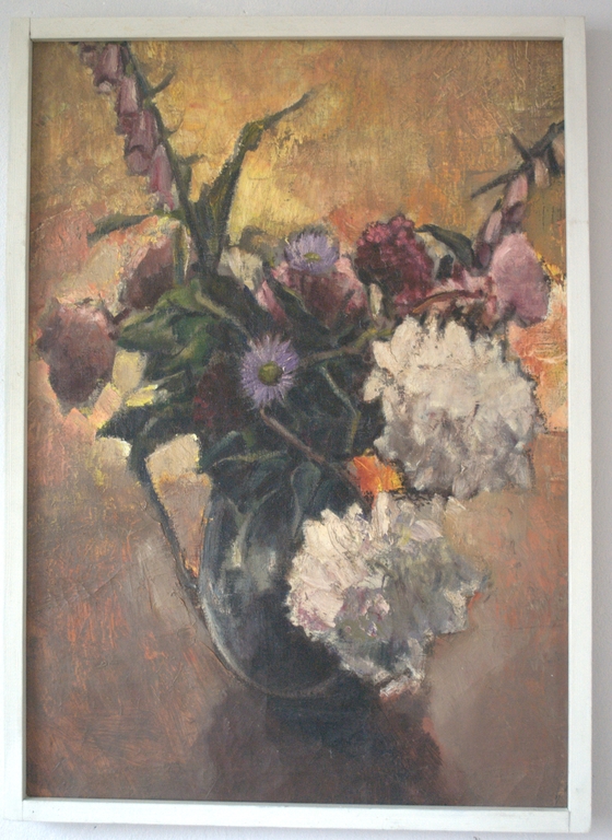 Vaas bloemen - olieverf op doek - gesigneerd verkocht voor € 65!