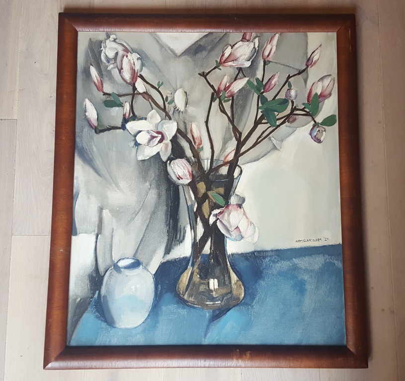 Aart Glansdorp - Magnolia's - olie op  doek, gesigneerd en '27 kopen? Bied vanaf 395!