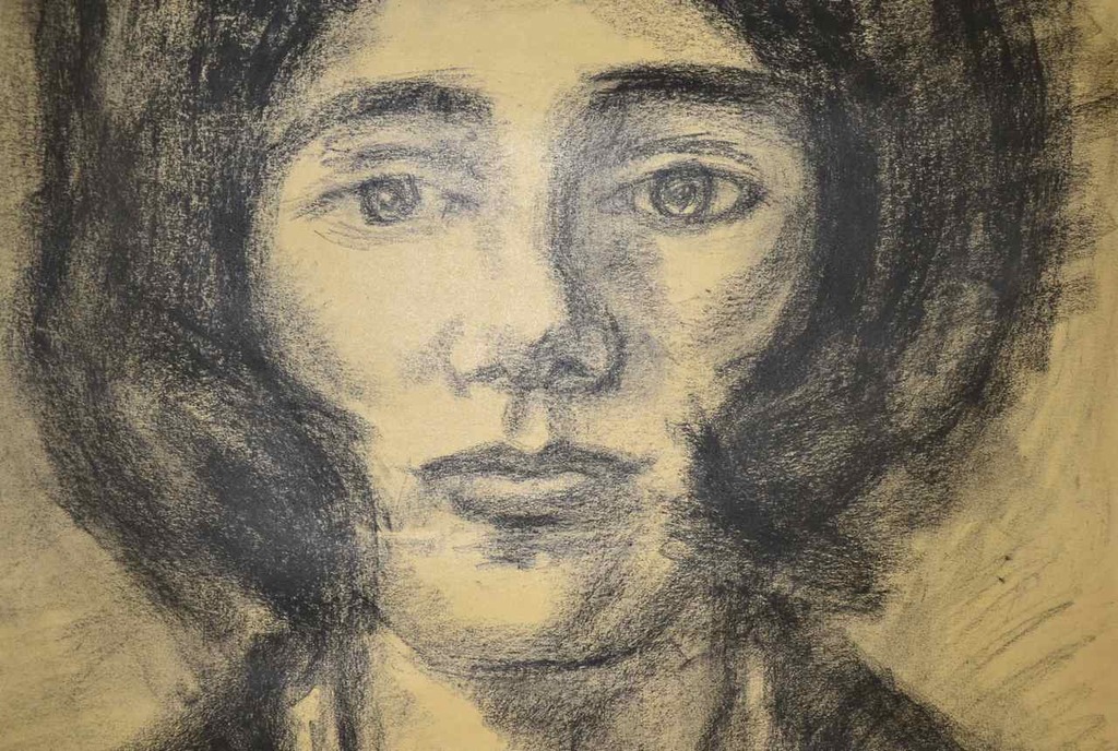 Gerard Fieret: Grote houtskool tekening. Portret. kopen? Bied vanaf 1!