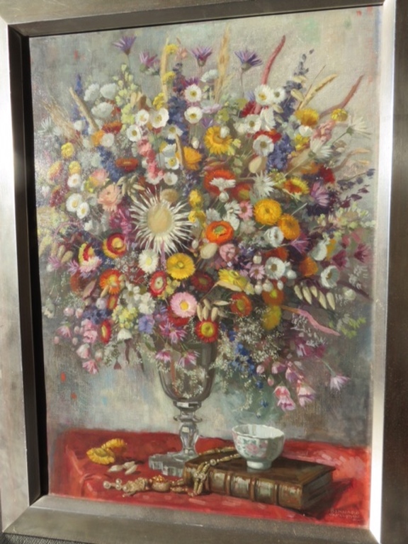 Bernard van Vlijmen - Olieverf op doek - Bloemstilleven - 1961 verkocht voor € 75!
