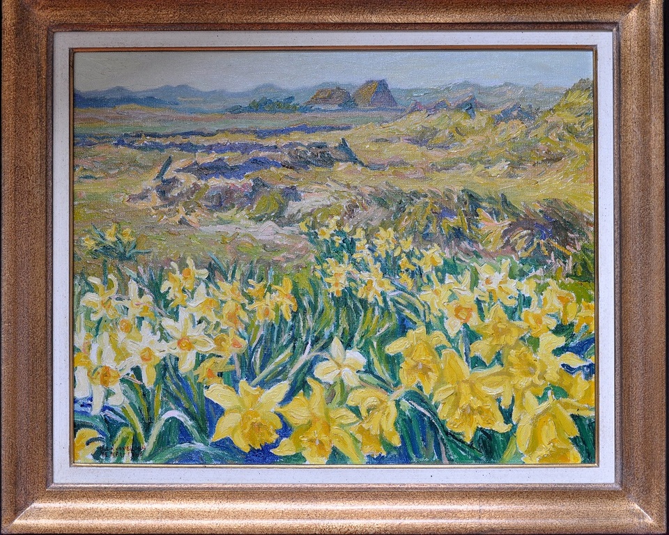 Ad Blok van der Velden (1913-1980), Texel, olie op doek verkocht voor € 1500!