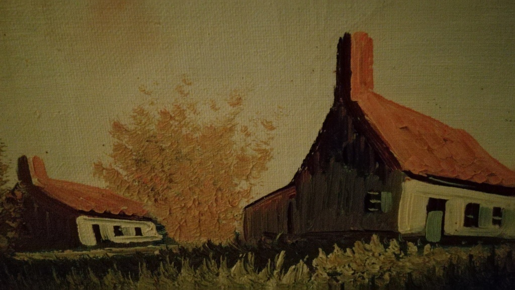 Onbekend kunstenaar, Olieverf op doek, Hoeve landschap kopen? Bied vanaf 1!