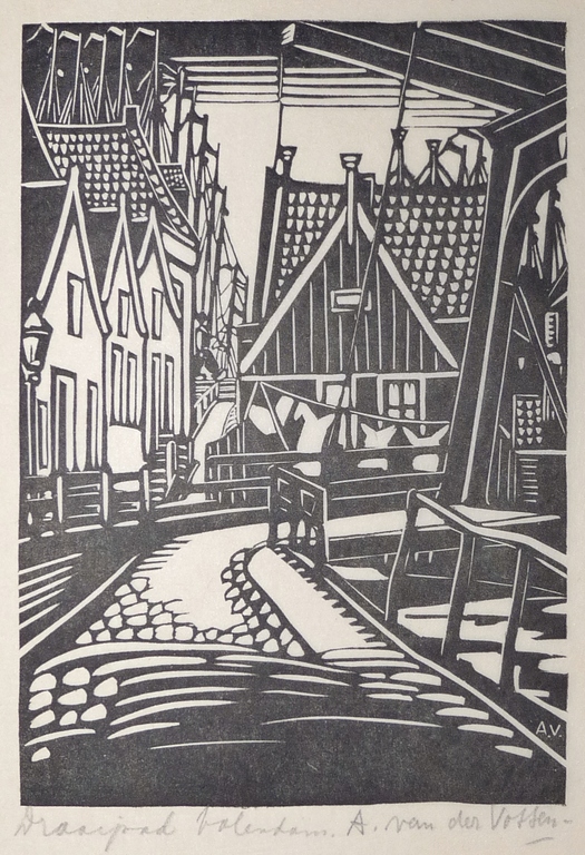 Andre van der Vossen, Houtsnede, Volendam kopen? Bied vanaf 25!
