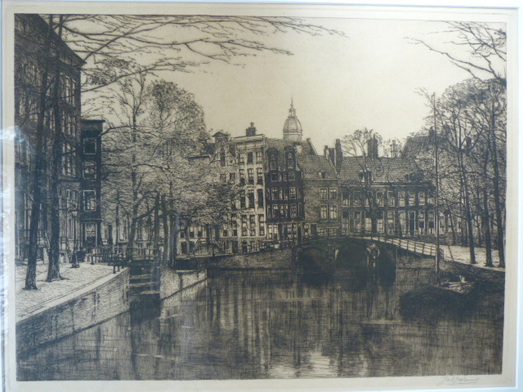  Johannes Josseaud (1880-1935) - Grachtengezicht – Amsterdam verkocht voor € 81!