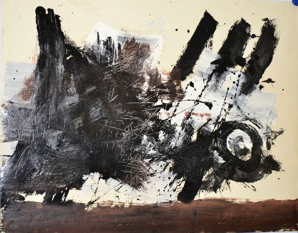 Albert Soons: Gouache. Abstracte compositie kopen? Bied vanaf 70!