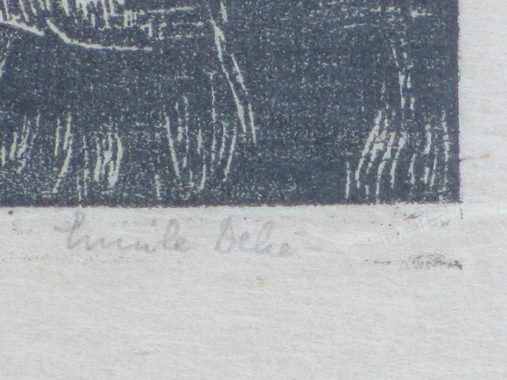Emile Dehe, Boerderijwoning bij Bergen, Houtsnede  kopen? Bied vanaf 45!