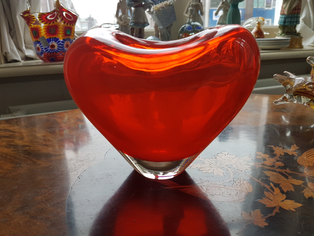 Vaas HOLMEGAARD 1960 glas hartvormig kopen? Bied vanaf 25!