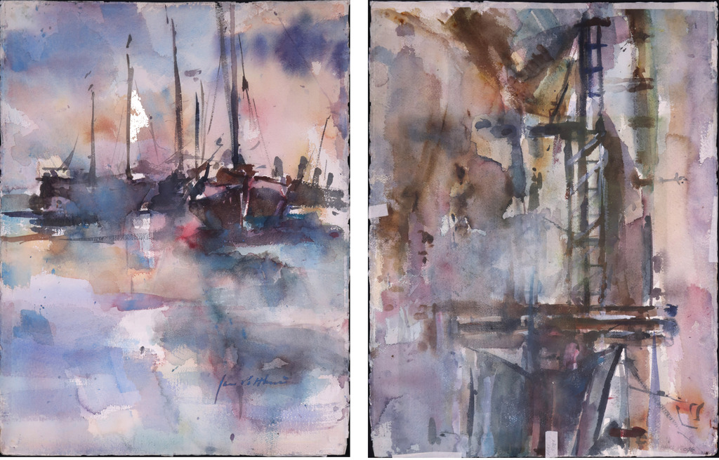 Onbekende kunstenaar: Dubbelzijdig aquarel op papier, Zonder titel kopen? Bied vanaf 1!
