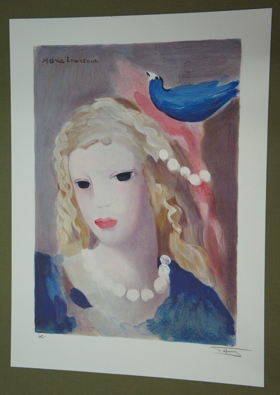 Lithografie - Marie Laurencin, La fille avec l'oiseau bleu kopen? Bied vanaf 25!