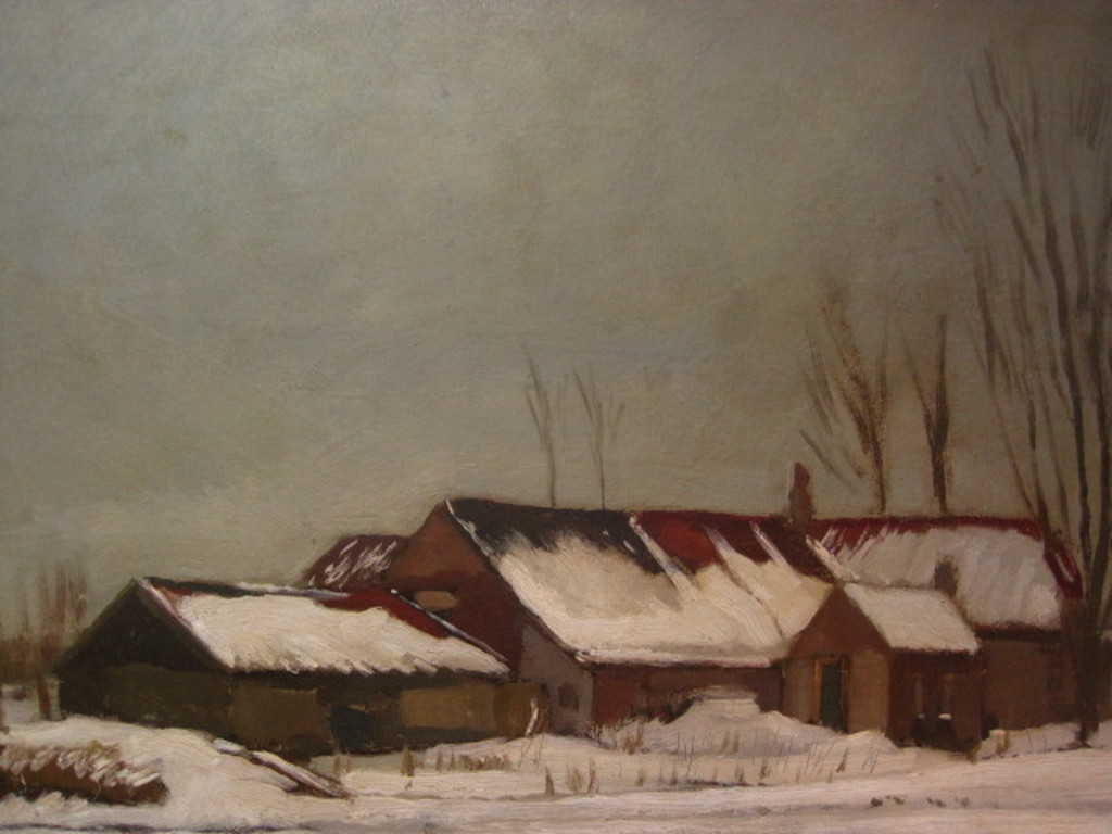 Charles J Kemper olieverf "Winterlandschap bij Overschie" gesigneerd ca. 1940 kopen? Bied vanaf 1!