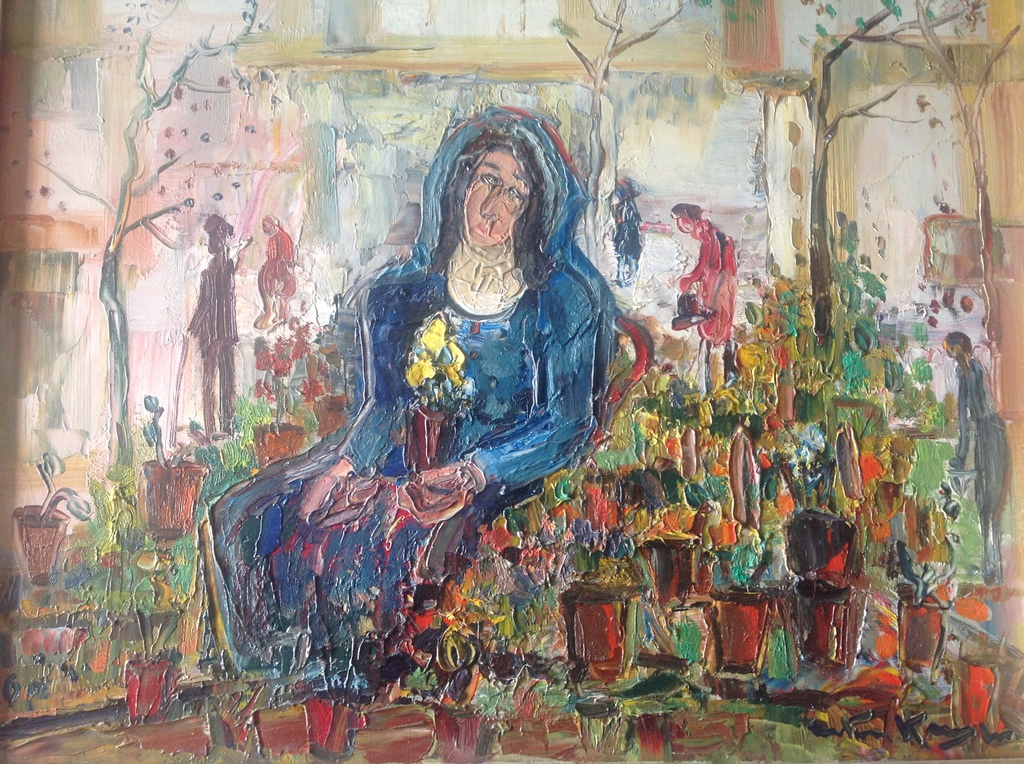 Antoon Kruysen, olieverf schilderij van Bloemenmeisje in Frankrijk. kopen? Bied vanaf 250!