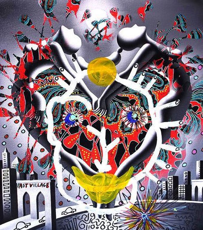 MARK&PAUL KOSTABI & TONI ESPOSITO Pigmentgrafiek IMPLOSION 3x Gesigneerd verkocht voor € 110!