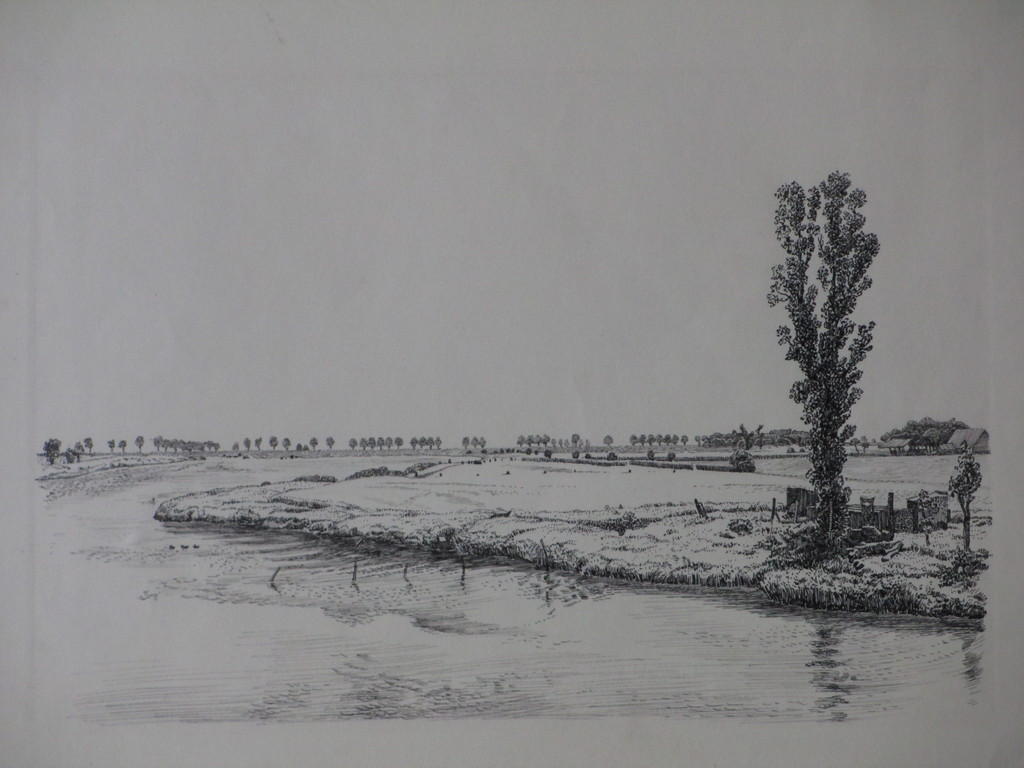 Arend Hendriks, De Selenge bij Wolphaartsdijk Zuid-Beveland, Ets verkocht voor € 40!