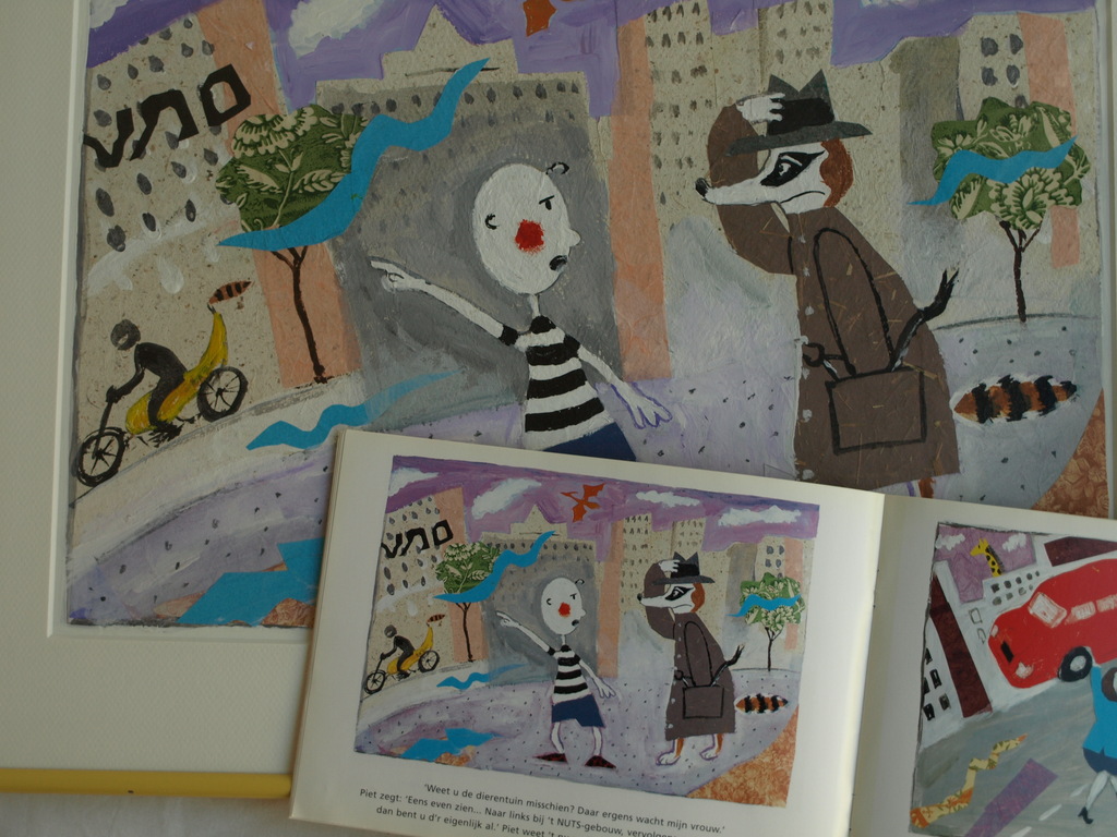 Daan Remmerts de Vries: Acryl en collage , Het leven is raar 6 – Ingelijst -1997 kopen? Bied vanaf 75!