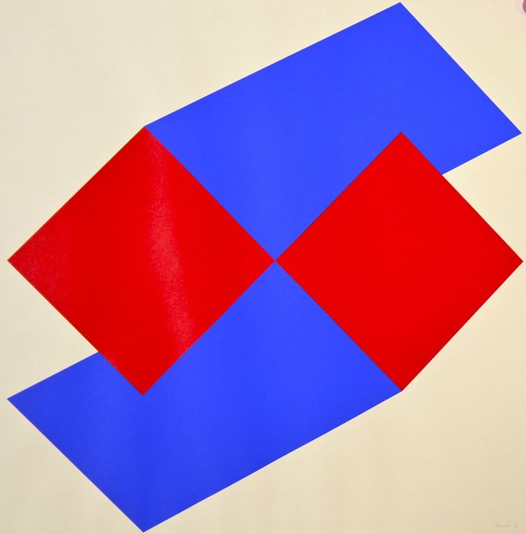 Bob Bonies: Zeefdruk. Abstracte compositie verkocht voor € 130!