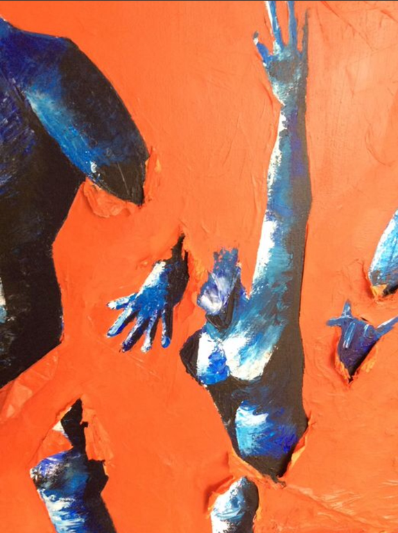 Onbekende kunstenaar acryl verf en materie op doek kopen? Bied vanaf 1!