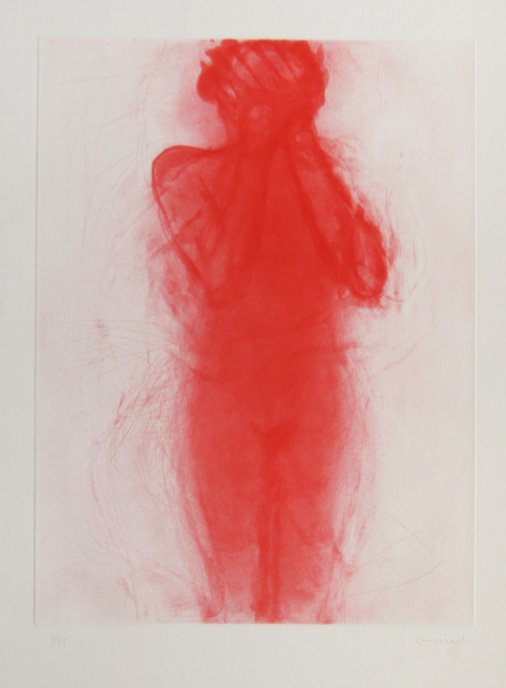 Claude Garache - " Rouge Debout " - 1990 - (Handgesigneerd) verkocht voor € 235!