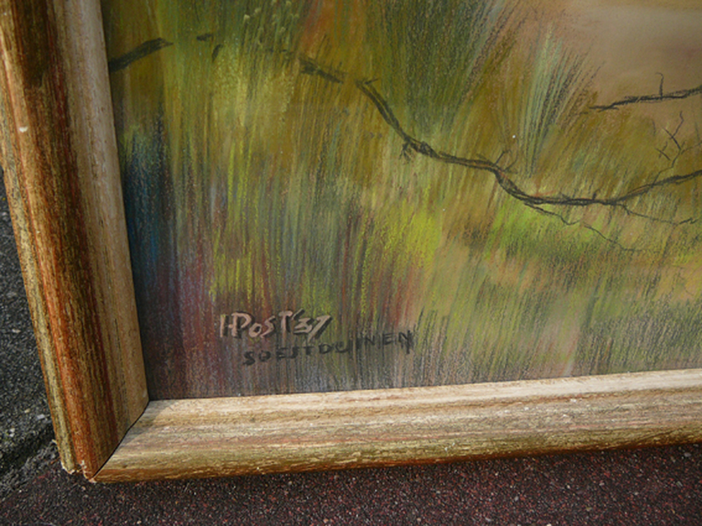 H. Post: Zicht op Soestduinen 1937 -pastel, gesigneerd- kopen? Bied vanaf 39!