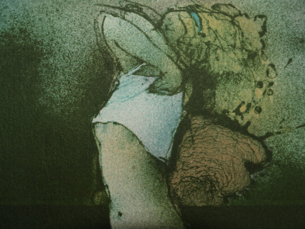Vladimír Suchánek (1933) : Litho – Vrouw kleedt zich uit –Gesigneerd & ingelijst kopen? Bied vanaf 40!