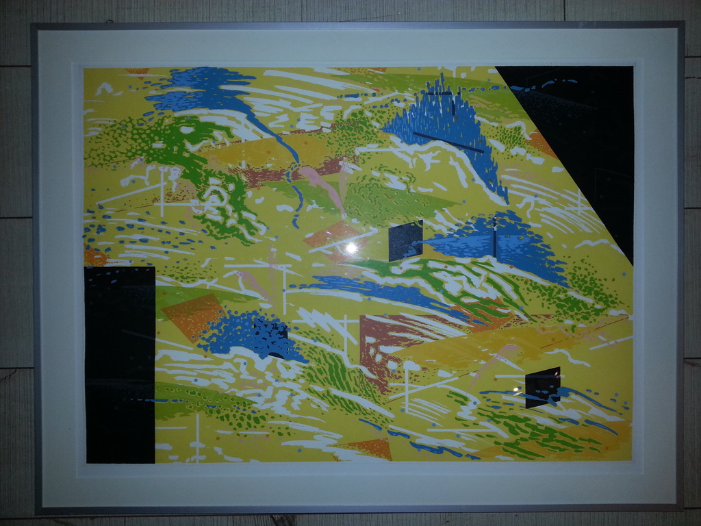 Jaap van den Ende (1944) - Zeefdruk op papier, gesigneerd en gedateerd '88 verkocht voor € 75!