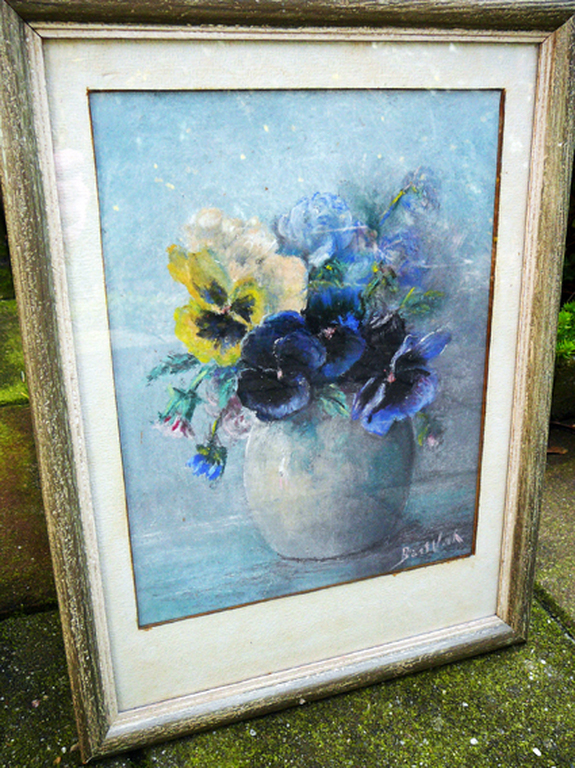 Bart Vink: 'violen' -gouache circa 1945- verkocht voor € 45!