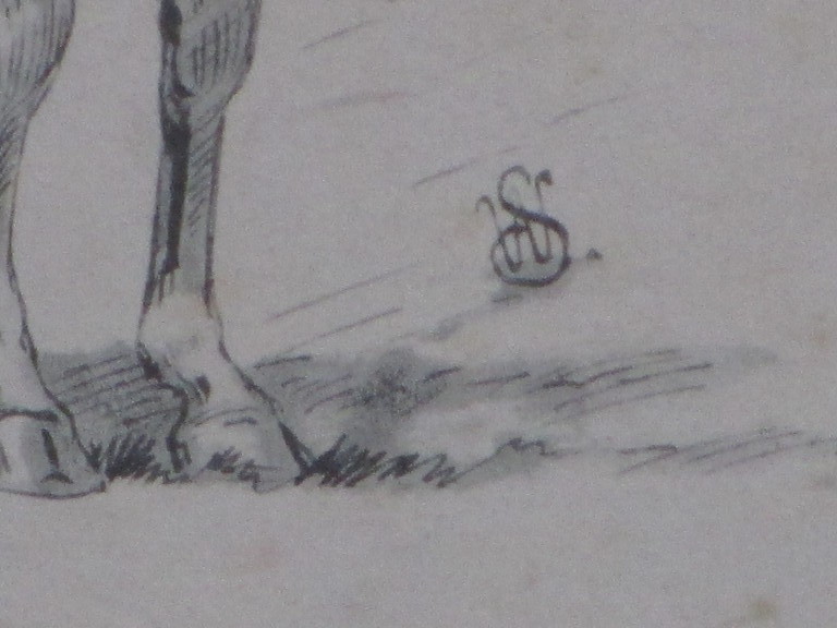 Monogram W.S. , Huzaar van Boreel te paard, Litho kopen? Bied vanaf 1!