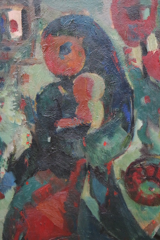 Bob Hylkema Damen (1900-1990) - olieverf op doek - moeder met kind kopen? Bied vanaf 120!