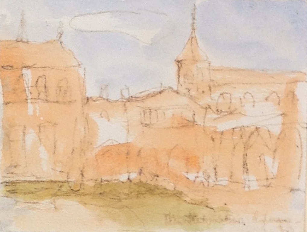 Theo Swagemakers, Stadsgezicht Rome, aquarel kopen? Bied vanaf 90!