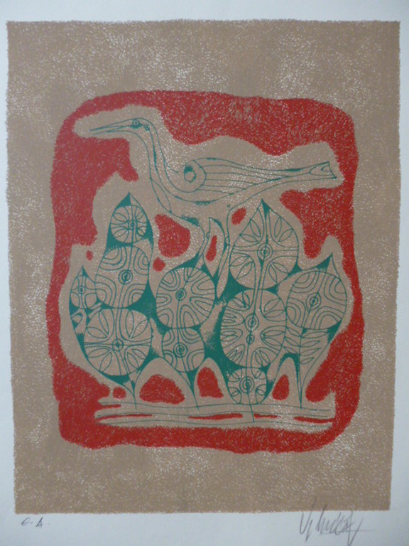 Yargo de Lucca - kleurenlitho - Vogel kopen? Bied vanaf 25!