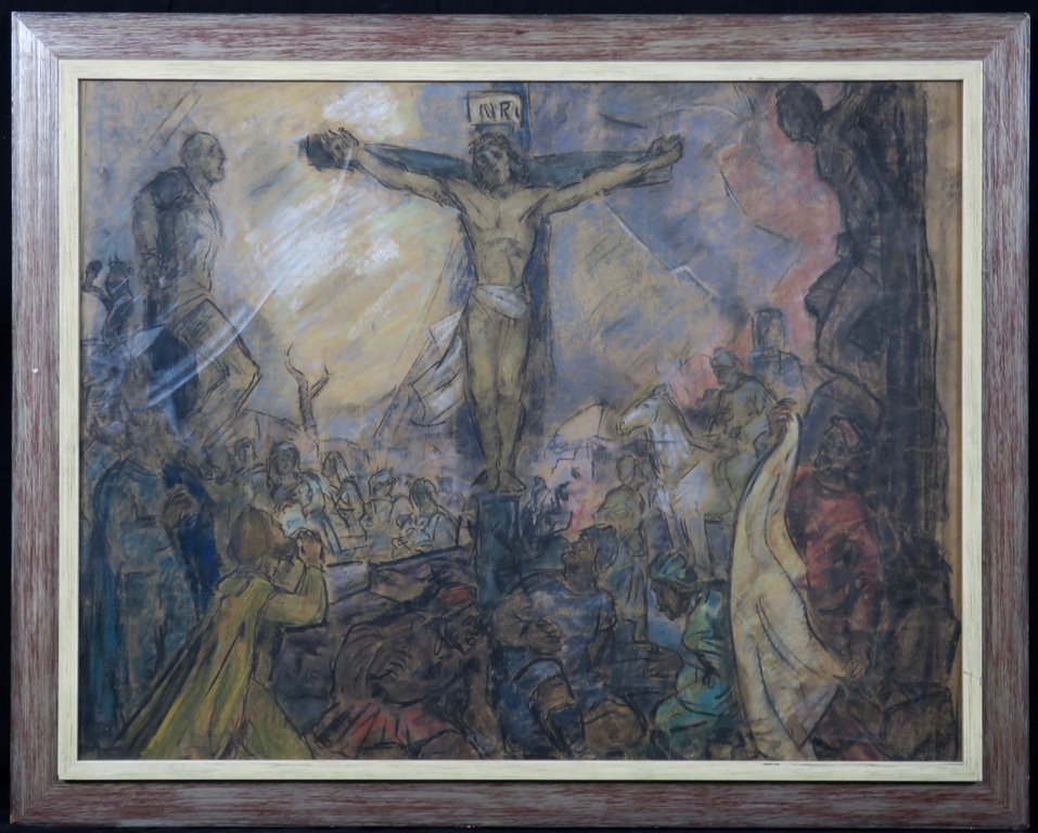 Han van Meegeren: Pasteltekening, Christus aan het kruis - Ingelijst (Groot) kopen? Bied vanaf 500!