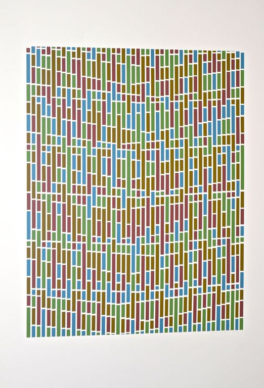 Jaap van den Ende: Zeefdruk. Abstracte compositie verkocht voor € 85!