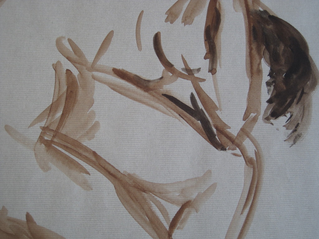 Interessant omstreeks 1920 impressionistisch aquarel  "mannelijk naakt"  kopen? Bied vanaf 1!