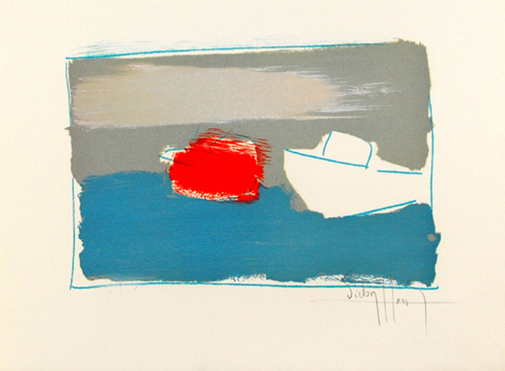 Victor Hasch - Bateau rouge - Litho - handgesigneerd kopen? Bied vanaf 10!