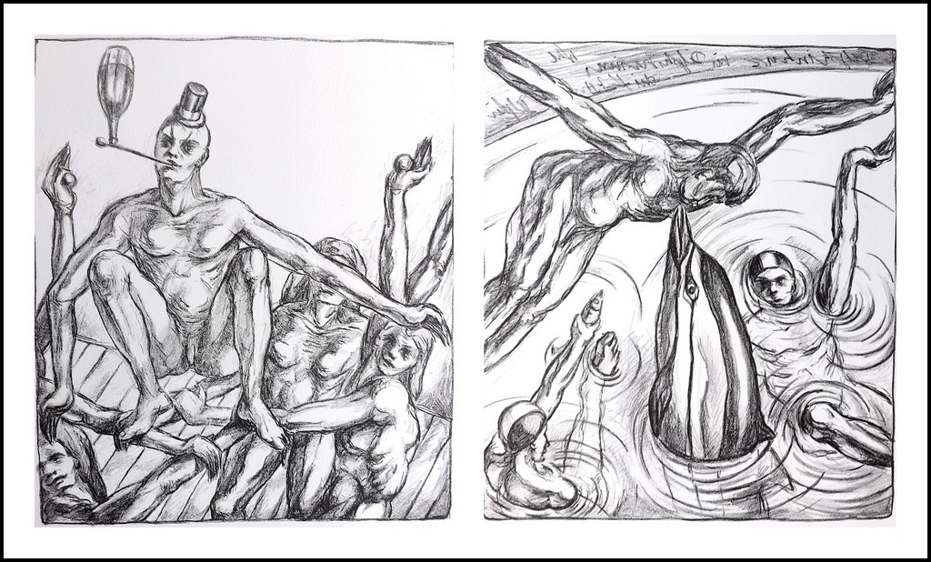 2x litho op Arches van vermoedelijk Duitse kunstenaar kopen? Bied vanaf 1!