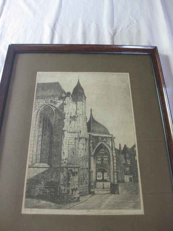 Marius Janssen - ets kerkportaal Nijmegen verkocht voor € 45!