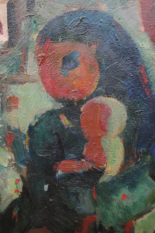 Bob Hylkema Damen (1900-1990) - olieverf op doek - moeder met kind kopen? Bied vanaf 120!