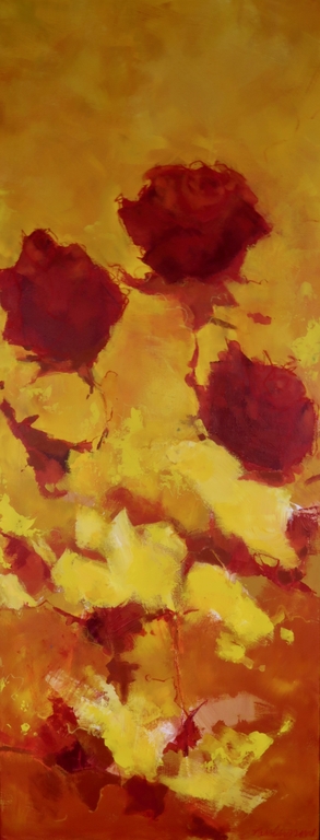 Carolina Paulussen: Acryl op doek, Rozen III (Groot) verkocht voor € 150!