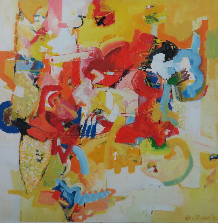 Theo den Boon: Acryl op doek, Compositie - Ingelijst (Groot) kopen? Bied vanaf 150!