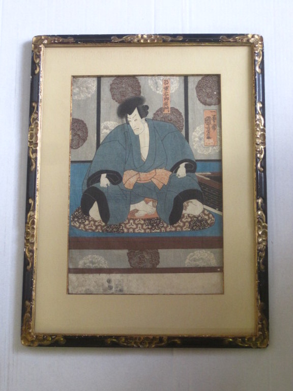 Japan Utagawa Kuniyoshi (1797-1861) houtsnede "Ichikawa Danjuro VIII" verkocht voor € 55!