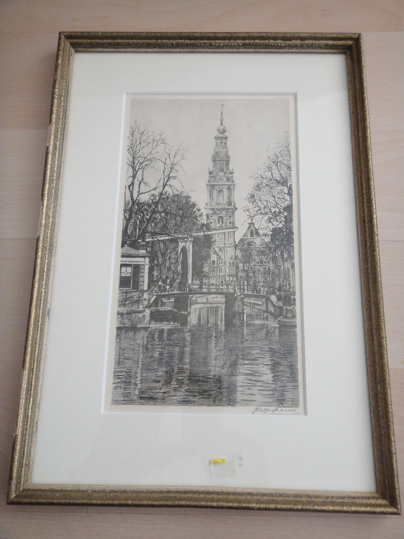 Johannes Josseaud, ets, zicht op de Zuiderkerk te Amsterdam kopen? Bied vanaf 50!