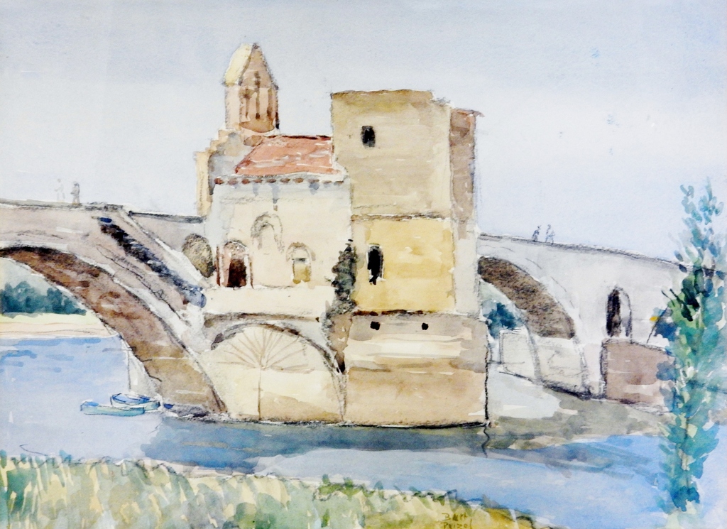 Bart Peizel (1887-1974) - Aquarel Frankrijk verkocht voor € 125!