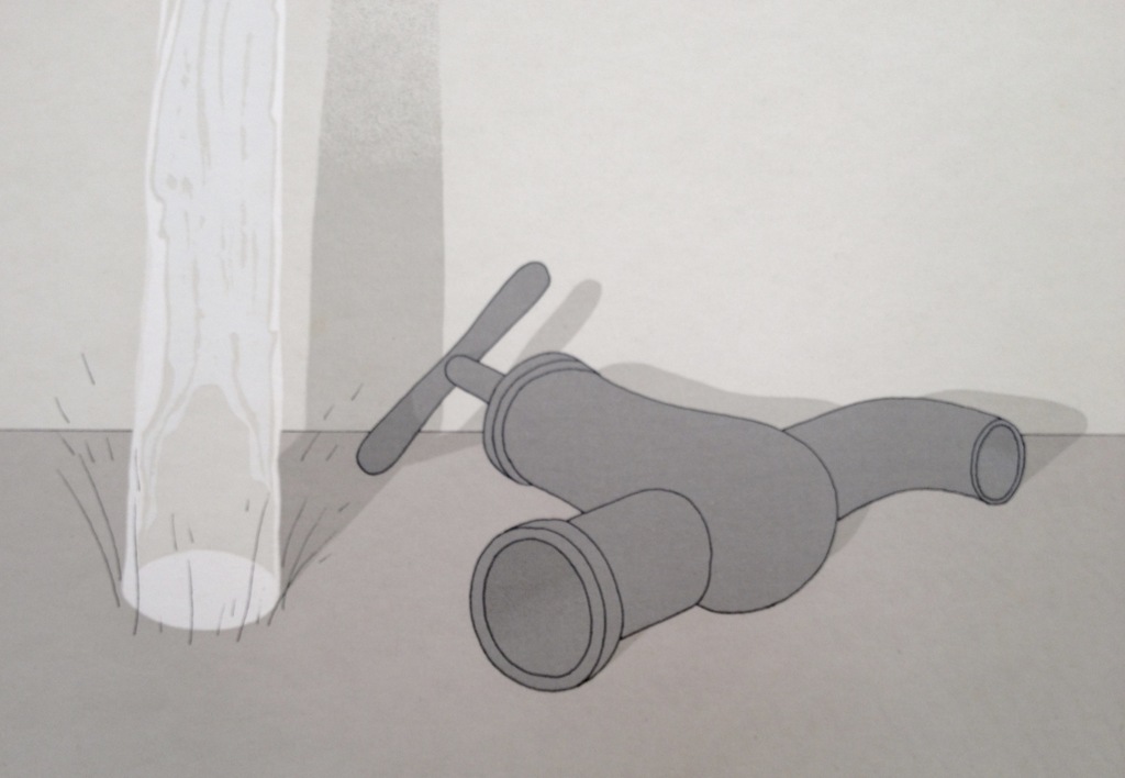 Jeroen Henneman, zeefdruk, "Kraan en waterstraal", prent 190, 1973 kopen? Bied vanaf 95!