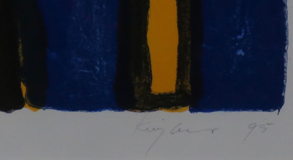 Theo Kuijpers: Litho, Zonder titel (geel/blauw) -Ingelijst kopen? Bied vanaf 35!